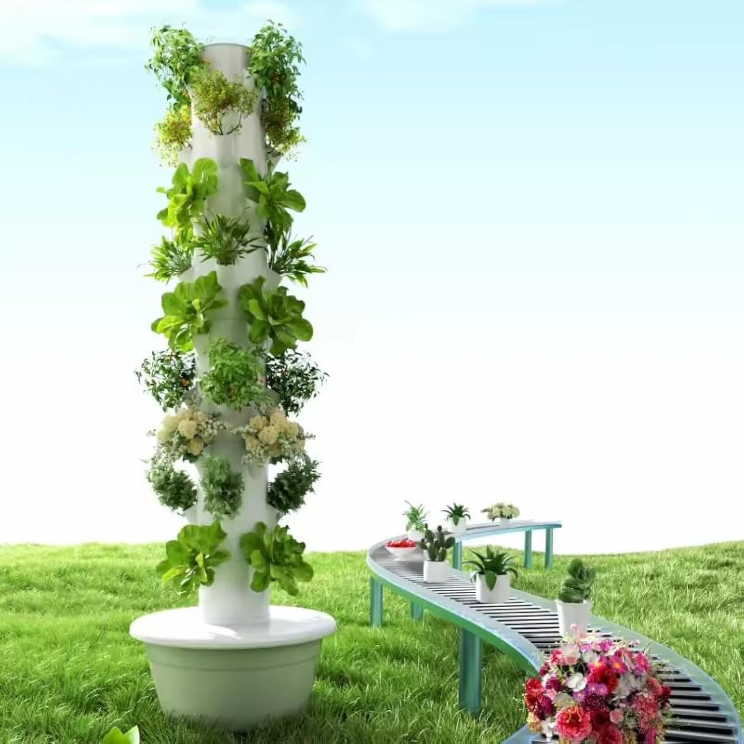 Hydroponic Tower - 수직 수경 재배 타워 에어로포닉 타워