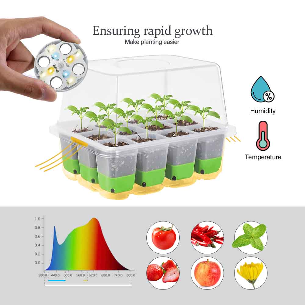 LED 성장 조명 모종 스타터 트레이 키트, 투명 커버 - Indoor Garden Kit 리뷰 및 가격